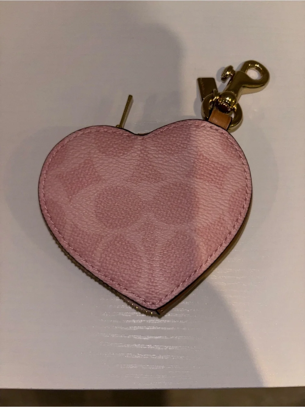 Coach powder pink heart charm